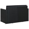 vidaXL Sofa Black PE Rattan, Powder-Coated Steel, Polyester 2-Seater - 4 of 4