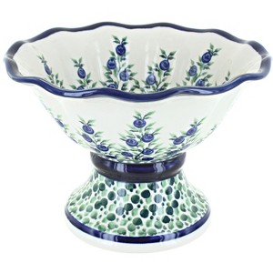 Blue Rose Polish Pottery 1721 Zaklady Small Pedestal Bowl - 1 of 1