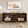 Homhougo Cat Litter Box Enclosure 55.1" Double Litter Box Furniture Large Cat Box Enclosure Kitty Litter Box - 3 of 4
