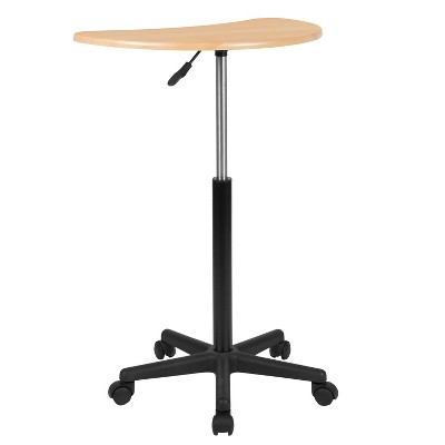 Adjustable Height Mobile Laptop Desk with Maple Finish