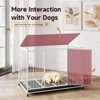 XBRIGH 42/38 Inch Dog Crates for Meidum Small Dogs Folding Metal Wire Cages Dog Kennels Pet Cage with Double-Door, Removable Tray White - 2 of 4