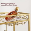 2 Tier Bar Carts for The Home, Bar Carts with Wheels, Serving Cart with White Marble Finish Wood Shelf - 4 of 4