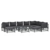 vidaXL Patio Furniture Set 10 Piece Garden Sectional Sofa with Cushions Steel - Anthracite - 3 of 4