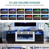 Fireplace TV Stand with 36" Electric Fireplace, Wood Texture Entertainment Stand with Highlight Storage Cabinet for TVs Up to 80", 70 inches, Black - 3 of 4