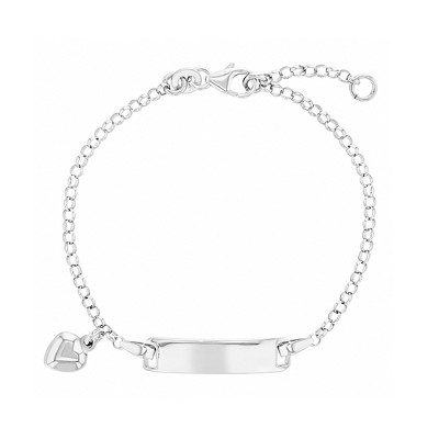 Girls' Polished Puff Heart Bracelet Sterling Silver - In Season Jewelry