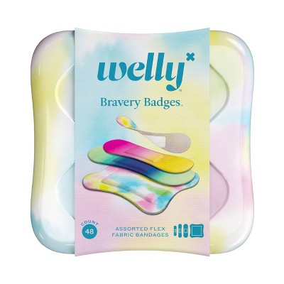 Welly Assorted Colorwash Tie Dye Pink and Blue Adhesive Bandages - 48ct
