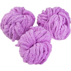 iDIY Chunky Yarn 3 Pack (24 Yards Each Skein) - Purple - Chenille Yarn Perfect for Soft Blankets, Crocheting and DIY Crafts - Great Gift for Crafters - 1 of 4