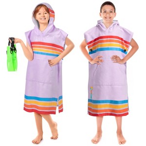 SUN CUBE Lightweight Kids Towel Changing Swim Robe Surf Beach Towel, Quick Dry Microfiber Hooded for Boys Girls 3-12 Years - 1 of 4