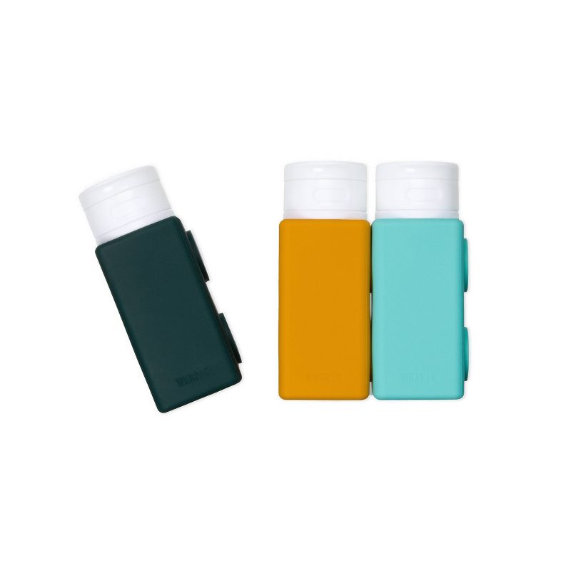 WNDR LN 3pc 3.4oz Magnetic Silicone Travel Beauty Bottle Set, 1 of 5
