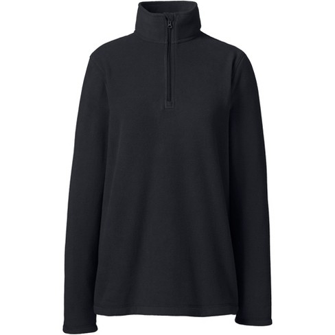Lands' End School Uniform Women's Lightweight Fleece Quarter Zip Pullover -  Medium - Black : Target