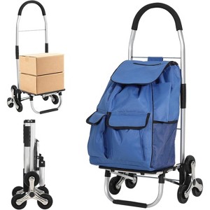 Clearance, 3 in 1 Folding Shopping Cart, Heavy Duty Stair Climber Dolly, 176 lbs-330LBS Capacity, 6 Wheels, 36L Grocery Laundry Cart - 1 of 4