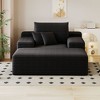 MAYEERTY Modern Sofa Bed Black - Corduroy, Lounger, No Assembly, for Movie/Bonus Room - 3 of 4