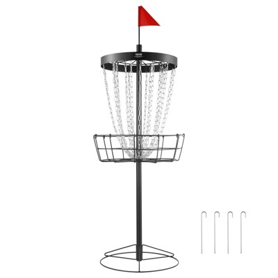 VEVOR Disc Golf Basket, 24-Chains Portable Disc Golf Target Hole, Heavy Duty Steel Practice Disc Golf Target, Indoor & Outdoor