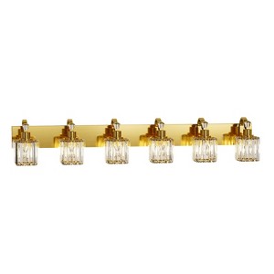 Crystal Gold Bathroom Vanity Light Modern Bathroom Light Fixtures Over Mirror Modern Crystal Vanity Lighting - 1 of 4