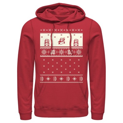 Men's Nintendo Christmas Sweater Mario Pull Over Hoodie