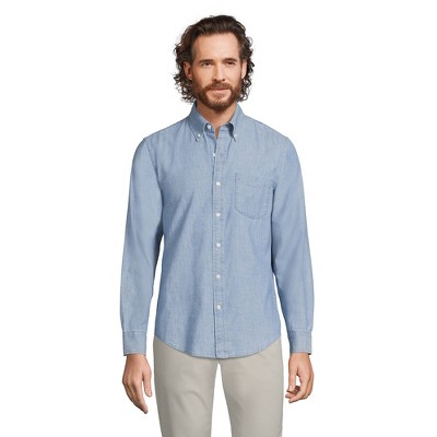 Lands' End Men's Long Sleeve Chambray Shirt