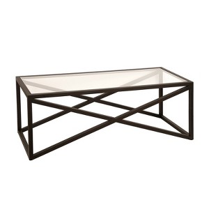 Metal Cross Coffee Table in Black - Henn&Hart - 1 of 4