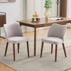 Linen Dining Chair Set, Upholstered Fabric Kitchen Chairs with Wood Legs, Wing Backrest, Thick Cushions, Leveling Feet. for Dining Room, Living Room - 2 of 4