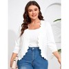 Coolmee Women's Plus Size 3/4 Sleeve Cardigan Lightweight Casual Open-Front Cropped Shrug Sweaters for Women - 2 of 4