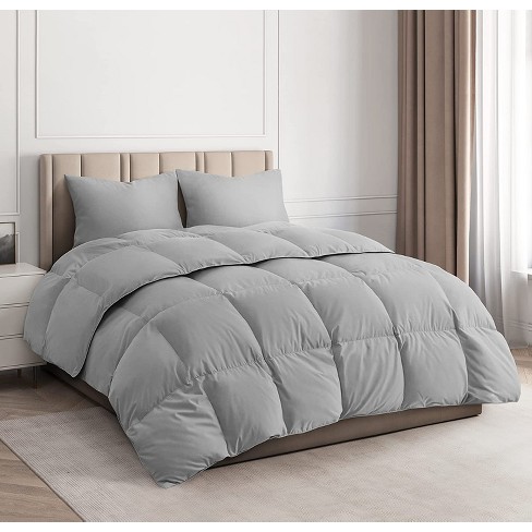 Cgk Linens Goose Down Alternative Comforter In Light Gray, Size Queen ...