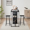 Small Bar Table and Chairs Set for 2, 3-Piece Bar Table Set with 3 Tier Storage Shelves, Space Saving Table - 4 of 4