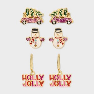 SUGARFIX by BaubleBar Tinsel Traffic Earring Set - Red/White/Green - 1 of 3