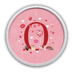 Creative Products Valentine Things Monogram Round White Framed Print - 1 of 4