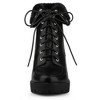 Allegra K Women's Platform Foldable Chunky Heels Lace Up Ankle Boots - 4 of 4