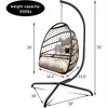 SKRAN Patio Wicker folding Hanging Chair, Swing Egg Chair with Stand Wicker Rattan, Patio Basket Hanging Chair with Bracket , with cushion and pillow - 3 of 4