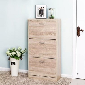 TIRAMISUBEST 3-Drawer Shoe Storage Cabinet ¨C Wood Entryway Organizer with Flip Doors, Space-Saving Shoe Rack for Closet or Hallway - 1 of 4