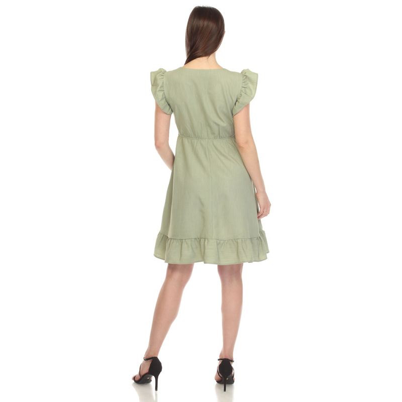 Women's Ruffle Sleeve Knee-Length Dress, 3 of 6