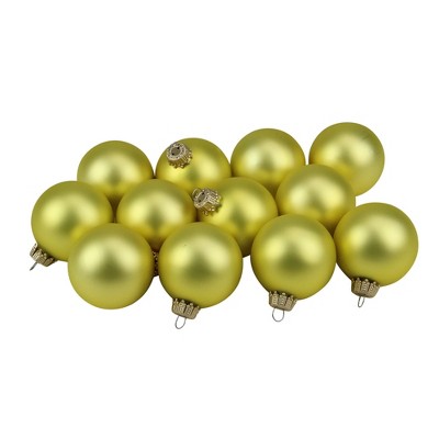 Christmas by Krebs Set of 12 Gold Matte Glass Ball Christmas Ornaments 2"