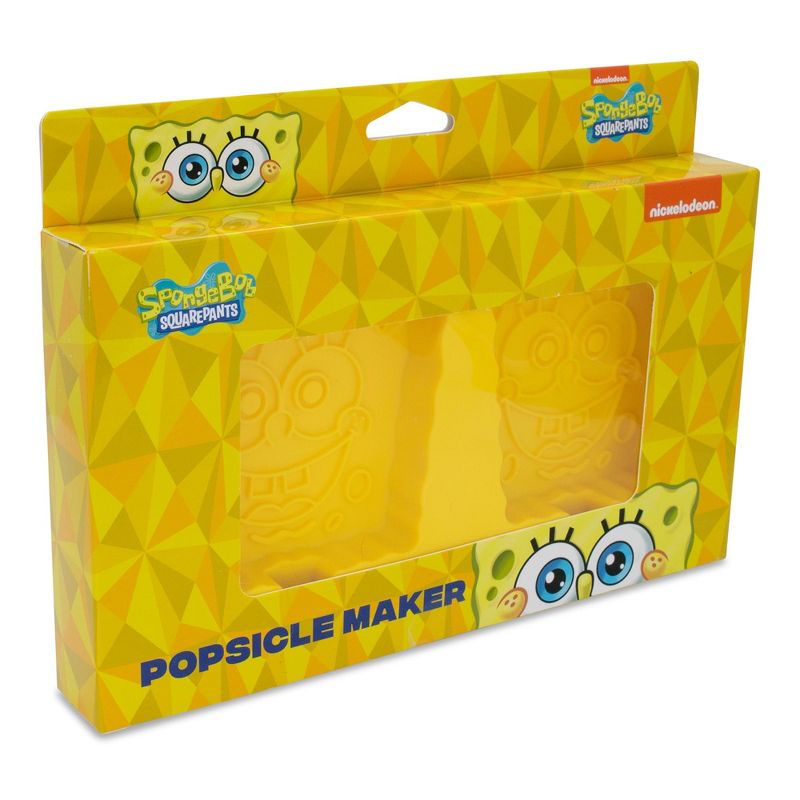 Silver Buffalo Nickelodeon's Spongebob Squarepants 2-Piece Silicone Ice Popsicle Mold Maker, 2 of 8