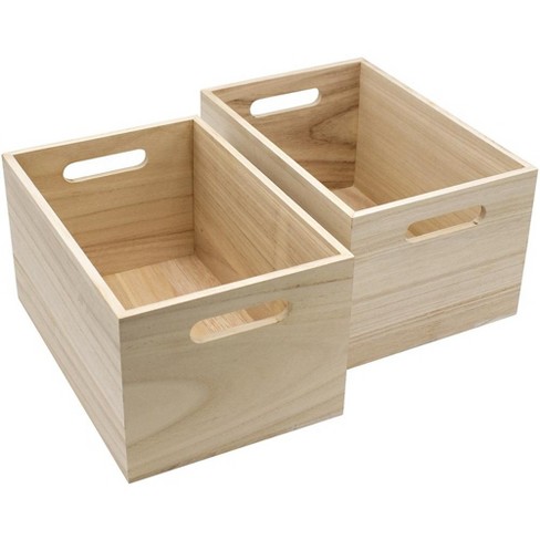 Sorbus Wood Crates - Organizer Wooden Box For Pantry, Closet