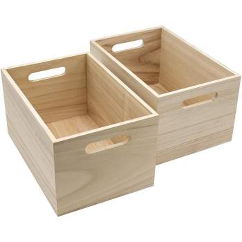 Sorbus Wood Crates - Organizer Wooden Box for Pantry, Closet, Bathroom and more - Organization and Storage