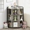 9 Cube Corner Bookshelf,Wooden Corner Cabinet with USB Ports and Outlets , Metal Frame Storage for Playroom, Living Room, Bedroom - 4 of 4