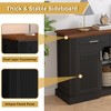 63" Fluted Sideboard Buffet Cabinet with 4 Doors and 3 Drawers, Modern Kitchen Storage Console Table for Dining Room, Living Room, Entryway - 3 of 4