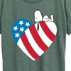 Women's - Peanuts - Snoopy On Flag Heart Short Sleeve Graphic T-Shirt - 2 of 4