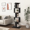 LIVAREEmlen 5 Tier Rotating Bookshelf,Floor Rack Simple Bookcase with Acrylic plate Student Multi-Function Creative Bookshelf-Toppling Base - 4 of 4