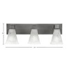 Toltec Lighting Apollo 3 - Light Vanity in  Graphite with 5.5" Fluted Frosted Crystal Shade - 2 of 2