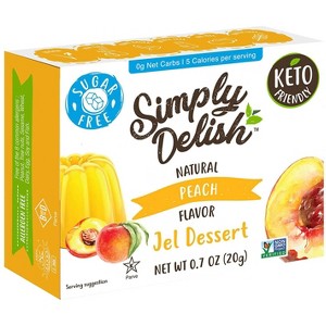 Simply Desserts Sugar-Free Peach Jel, 6-Pack – Vegan Dessert, Keto Snacks, Diabetic Friendly & Kosher, 1.7 Oz Ea - 1 of 4