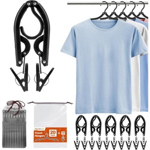 HOUSE DAY Collapsible and Foldable Plastic Travel Hangers with Clips - 1 of 4