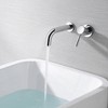 Sumerain Wall Mounted Bathtub Faucet, Single Handle Tub Faucet Set Including Rough-in Valve, Chrome - 2 of 4