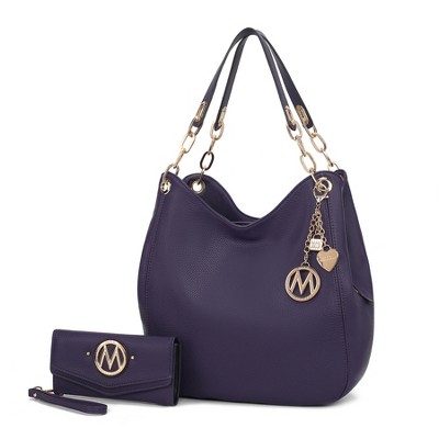 MKF Collection Ashley Vegan Leather Women’s Hobo Shoulder Bag with Wristlet Wallet by Mia K