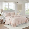 3 Pcs Elegant Reversible Scalloped Edge Quilt Set, Antimicrobial Elegant Touch Bedding for Hot Season, Classic Stitch Pattern Farmhouse Style Bed Set - 2 of 4