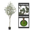 Acekool Artificial Eucalyptus Tree with White Silver Dollar Leaves, Realistic Faux Floor Plant & Stable Cement Pot for Indoor & Outdoor Decor - 3 of 4