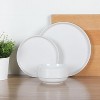 Gibson Home Rothernberg Stackable 18 Piece, Service for 6, White Porcelain Plates and Bowls Set - 4 of 4