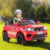Costway Kids 12V Electric Ride On Car Police Car with Remote Control  BlackWhite - 2 of 4