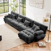 TiramisuBest Modular L-Shaped Sectional Sofa, 4-Seater Cloud Couch with Convertible Ottoman, Free Combination Chenille Sofa for Living Room, White - 2 of 4
