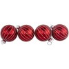 Northlight 4ct Shiny Red and White Striped Glass Ball Christmas Ornaments 3" (80mm) - 3 of 4